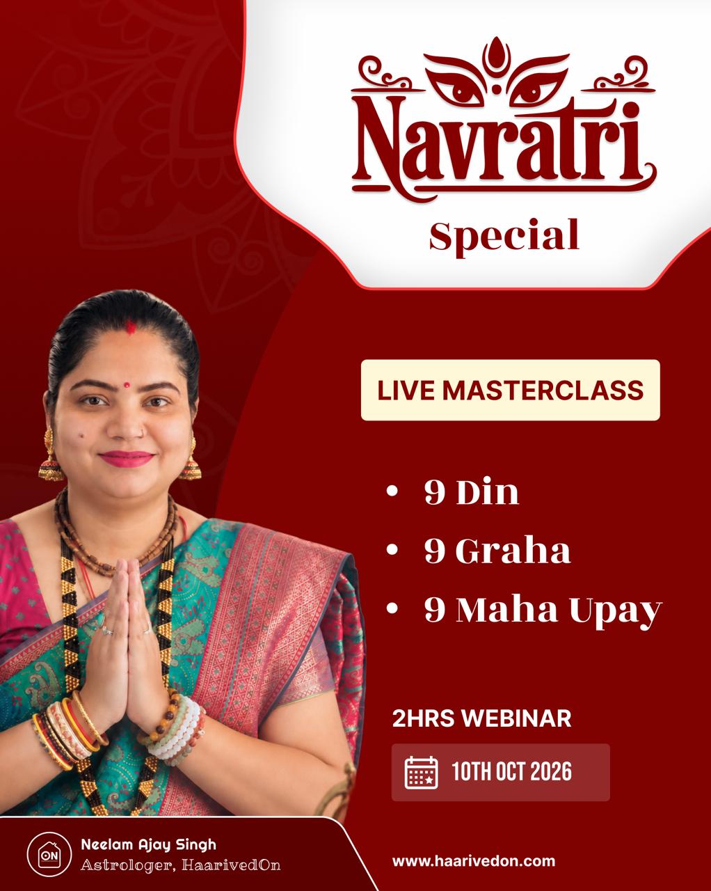 Navratri Special Live Masterclass with Neelam Niranjan – 9 Din, 9 Graha, 9 Maha Upay – 10th Oct 2026